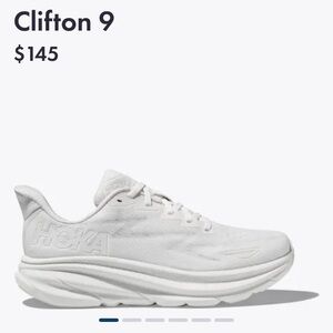 White Hoka Ones Clifton 9